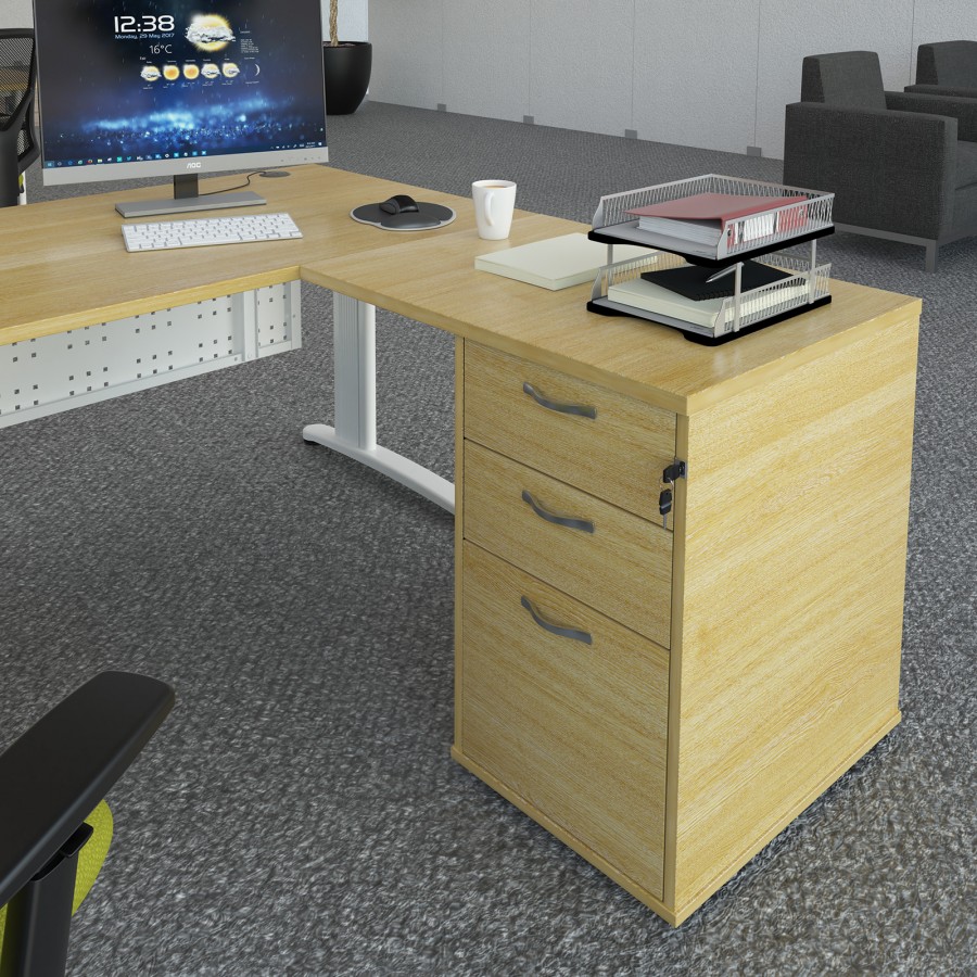 Infitite Desk Extension with 600mm Deep Pedestal